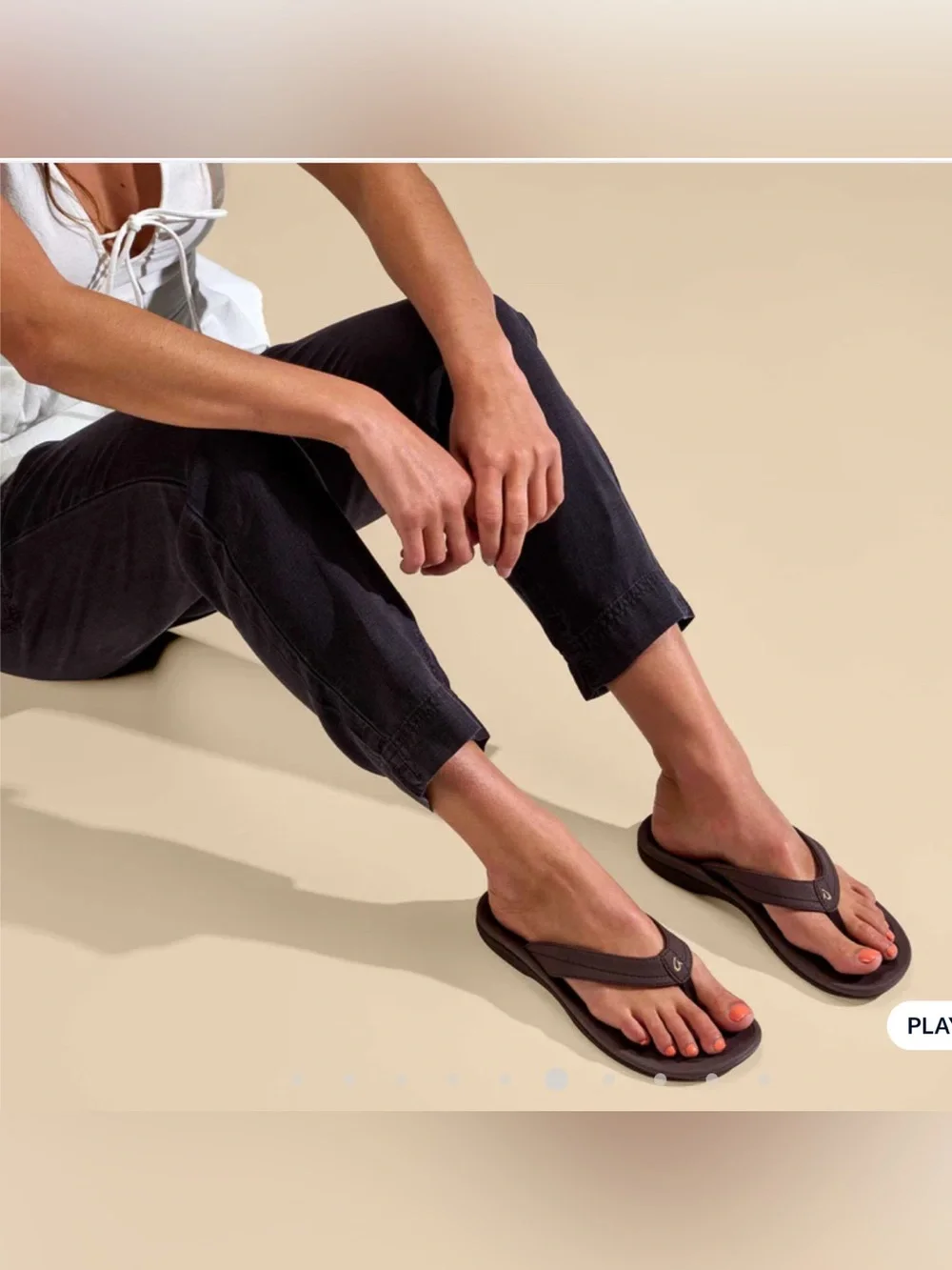 OluKai Brown Flip Flop Sandals